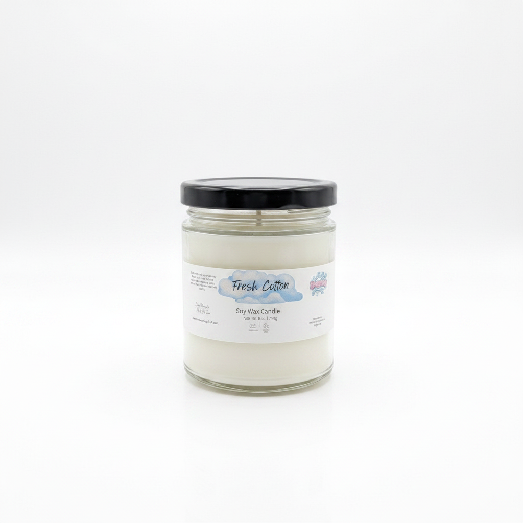 Fresh Cotton Spring Blooms Soy Candle - Clean Linen & Floral Non-Toxic Candle - Handmade Tallow Soap in Hamilton, Ohio - Soapyfluffs