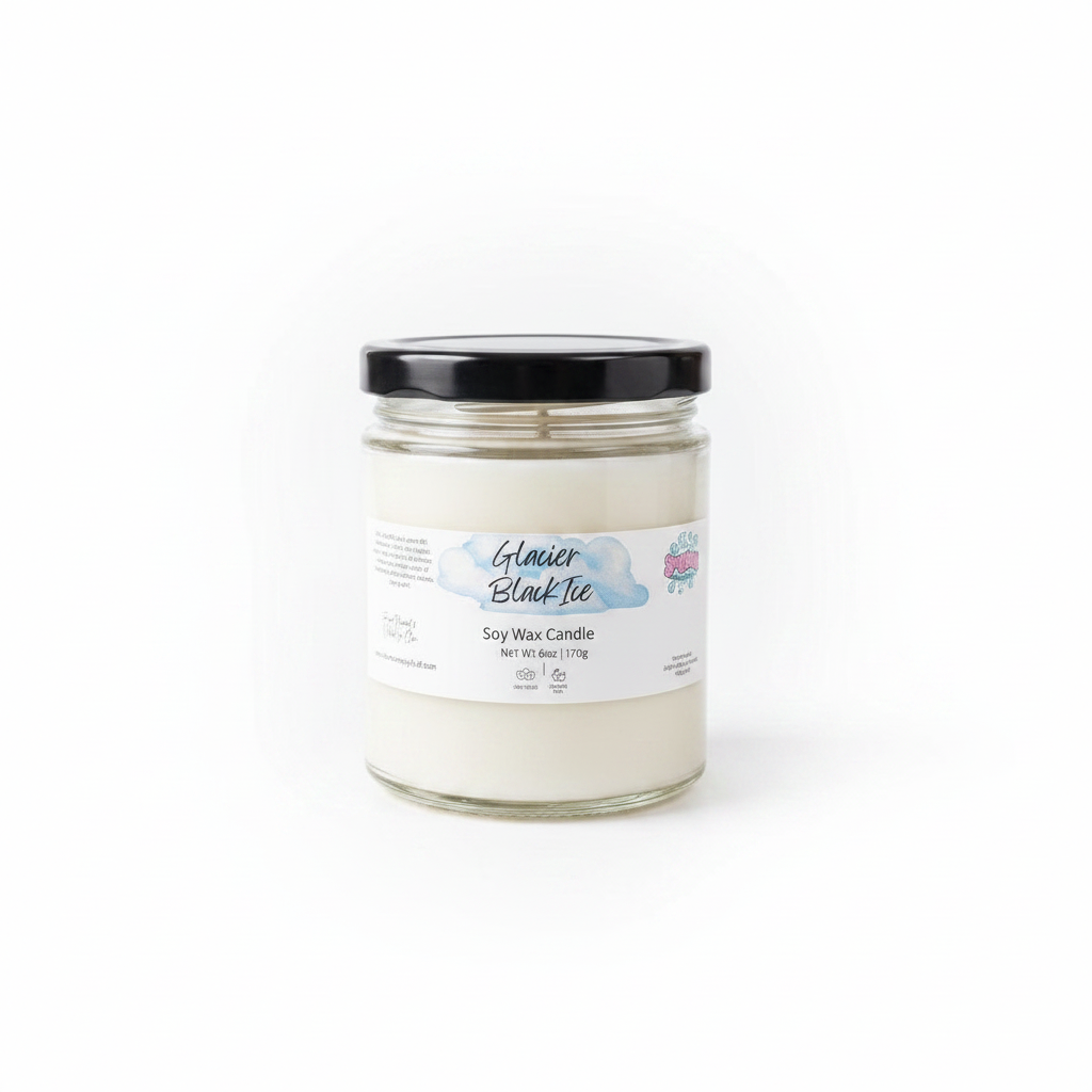 Glacier Black Ice Soy Candle – Bold & Fruity Scent - Handmade Tallow Soap in Hamilton, Ohio - Soapyfluffs