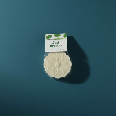Just Breathe Shower Steamer - Sinus Relief Eucalyptus & Mint Aromatherapy - Handmade Tallow Soap in Hamilton, Ohio - Soapyfluffs