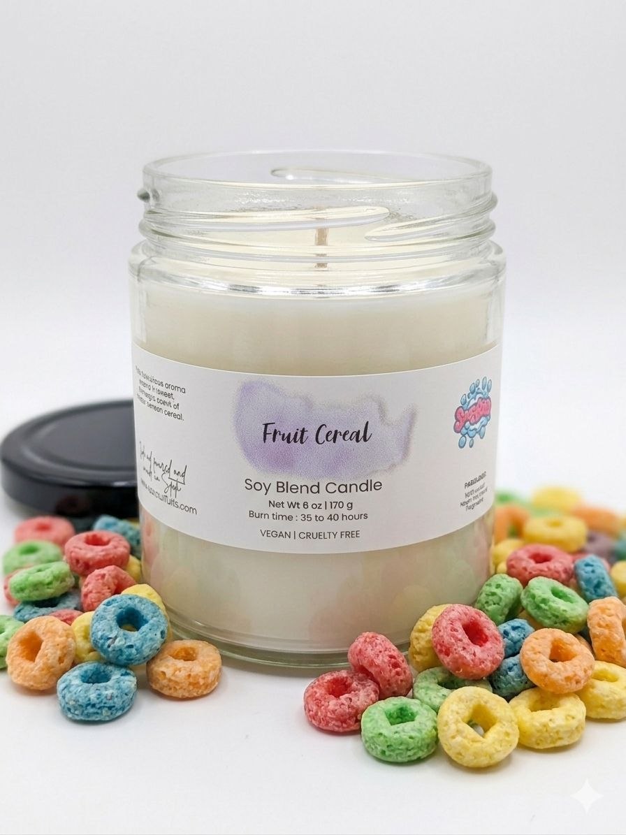 Fruit Cereal Soy Candle – Fruity & Sweet | Fun & Playful Scent - Handmade Tallow Soap in Hamilton, Ohio - Soapyfluffs