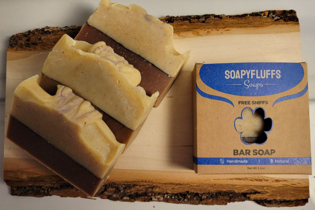 Mountain Man Natural Soap Bar – Exfoliating Men’s Soap with Clay & Essential Oils | Soapy Fluffs