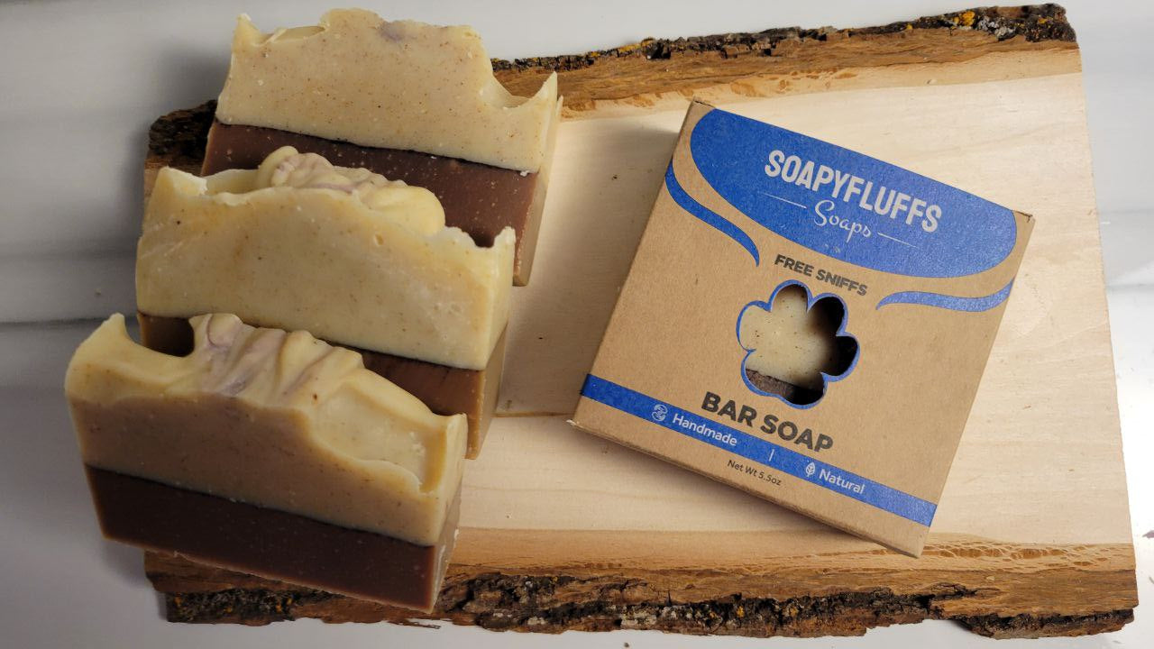 Mountain Man Natural Soap Bar – Exfoliating Men’s Soap with Clay & Essential Oils | Soapy Fluffs