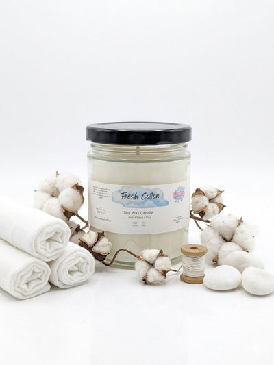 Fresh Cotton Spring Blooms Soy Candle - Clean Linen & Floral Non-Toxic Candle - Handmade Tallow Soap in Hamilton, Ohio - Soapyfluffs