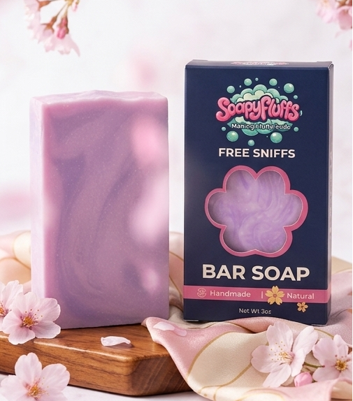 Cherry Blossom | Cherry & Vanilla Tallow Soap - Handmade Tallow Soap in Hamilton, Ohio - Soapyfluffs
