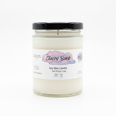 Cherry Bomb Soy Candle - Non-Toxic & Phthalate-Free Fruity Scented Candle - Handmade Tallow Soap in Hamilton, Ohio - Soapyfluffs