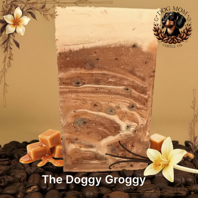 Doggy Groggy Tallow Soap - Local Dog Mom Collab & Deeply Moisturizing Coffee Bar - Handmade Tallow Soap in Hamilton, Ohio - Soapyfluffs