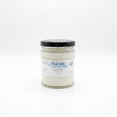 Fresh Cotton Spring Blooms Soy Candle - Clean Linen & Floral Non-Toxic Candle - Handmade Tallow Soap in Hamilton, Ohio - Soapyfluffs