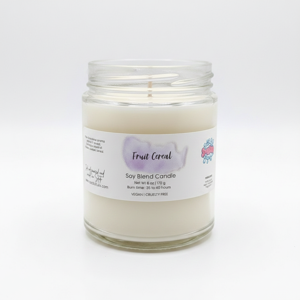 Fruit Cereal Soy Candle – Fruity & Sweet | Fun & Playful Scent - Handmade Tallow Soap in Hamilton, Ohio - Soapyfluffs