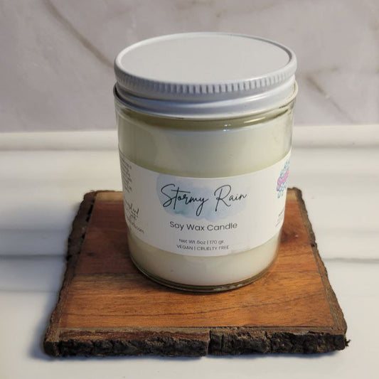 Stormy Rain – Refreshing Soy Candle | Soapy Fluffs