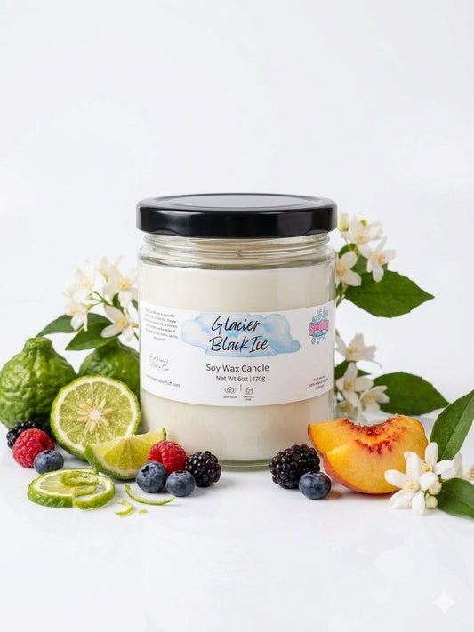 Glacier Black Ice Soy Candle – Bold & Fruity Scent Soapyfluffs