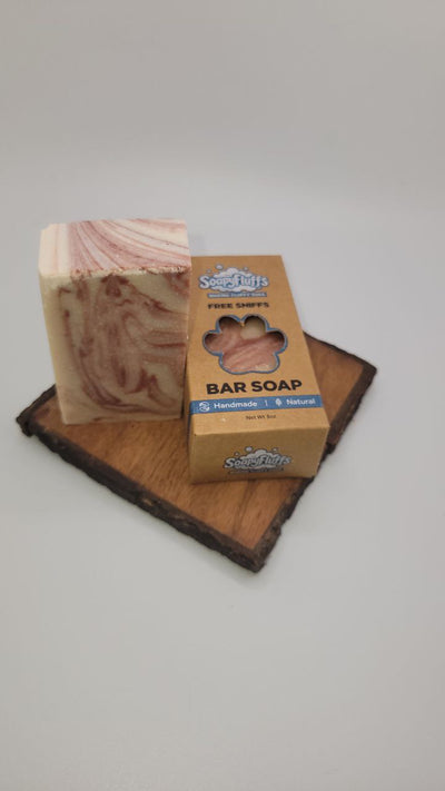 Cherry Almond Tallow Soap - Nostalgic Scent & Deeply Moisturizing Bar - Handmade Tallow Soap in Hamilton, Ohio - Soapyfluffs