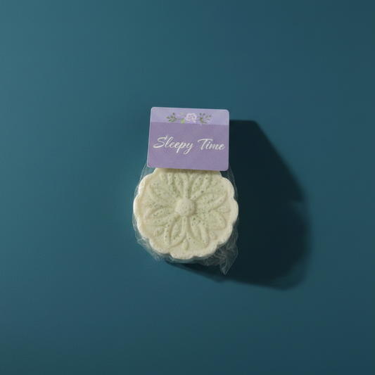 Sleepytime Shower Steamer - Relaxing Lavender & Chamomile Sleep Aid - Handmade Tallow Soap in Hamilton, Ohio - Soapyfluffs