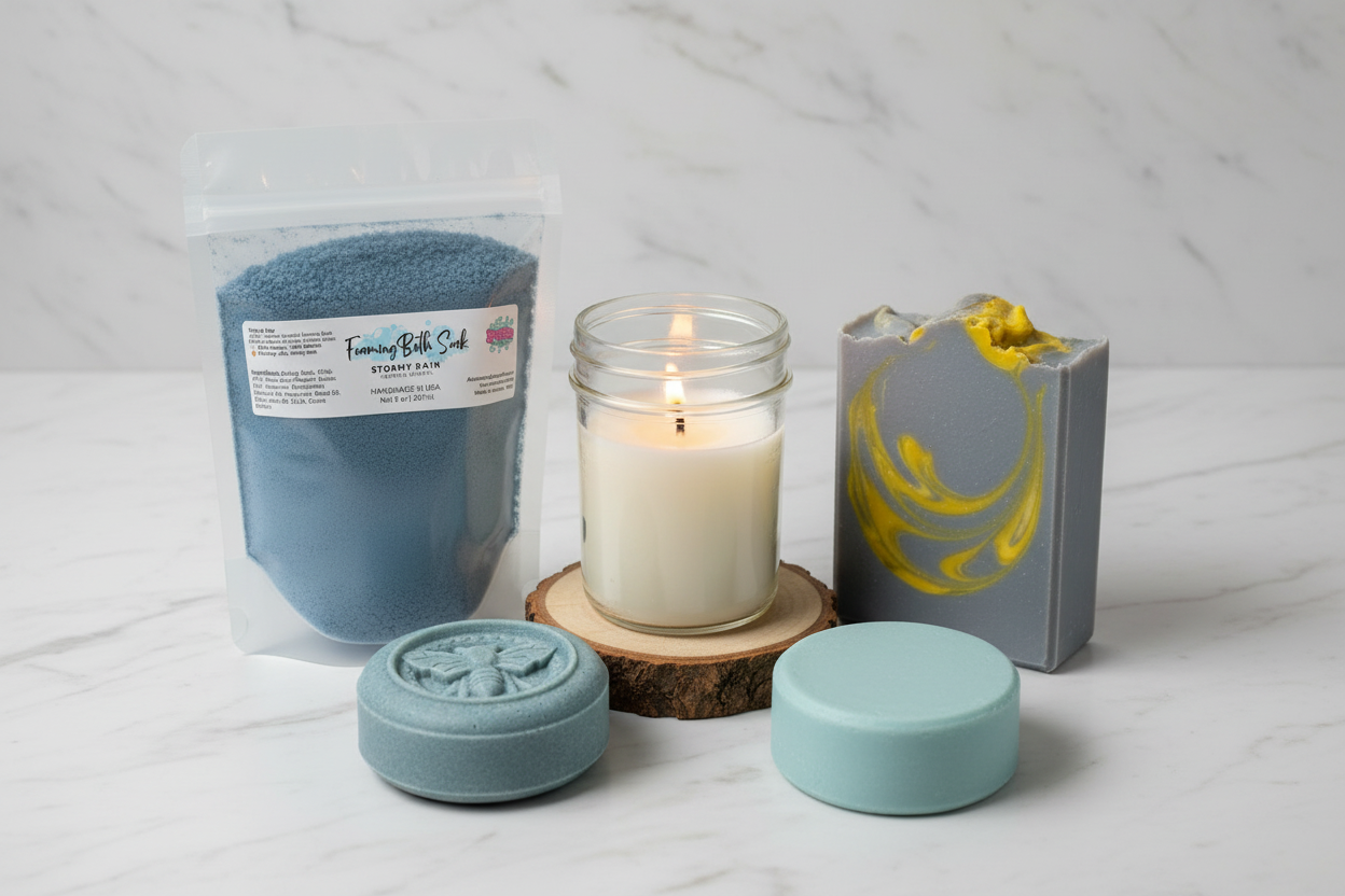 Stormy Rain Bundle | Wisteria & Musk Tallow Soap - Handmade Tallow Soap in Hamilton, Ohio - Soapyfluffs