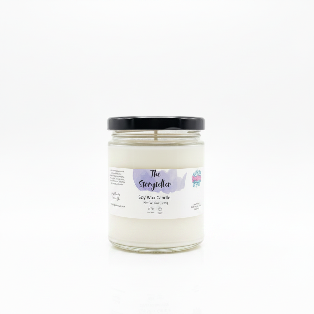 Storyteller Soy Candle - Relaxing Warm Vanilla & Sandalwood Non-Toxic Candle - Handmade Tallow Soap in Hamilton, Ohio - Soapyfluffs